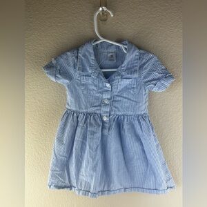 3/$10 Carter’s Blue & White stripped Dress with Bloomers Sz 12 months